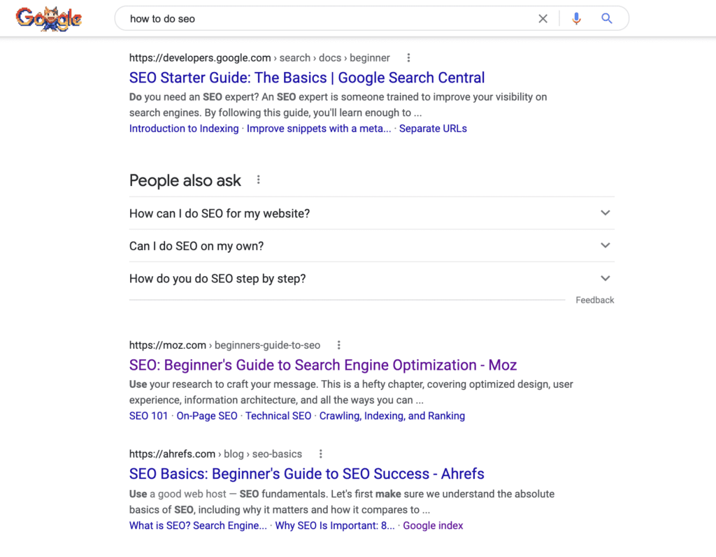 how to do seo google search