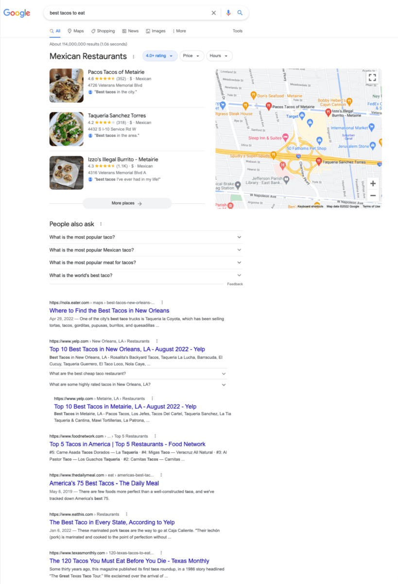 search intent on google