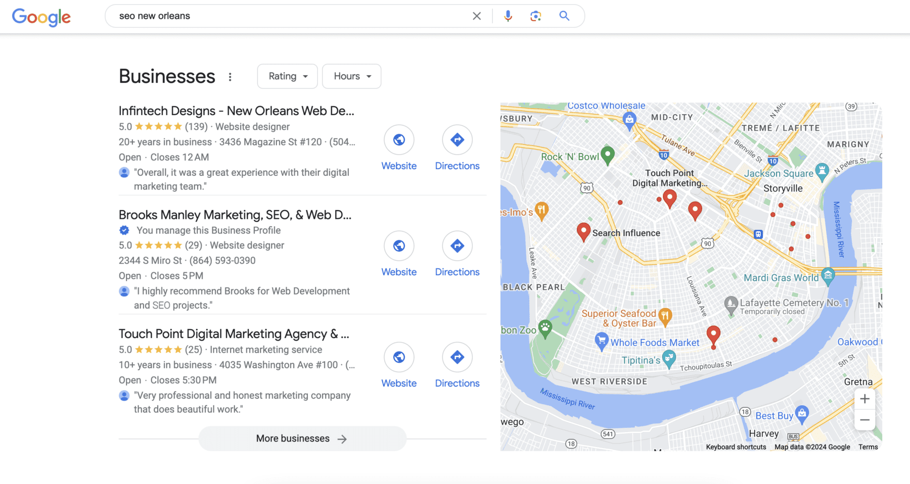 local seo map pack in new orleans